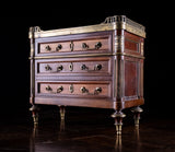 Miniature Louis XVI Mahogany, Bronze & Marble Commode - Harrington Antiques