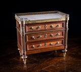 Miniature Louis XVI Mahogany, Bronze & Marble Commode - Harrington Antiques