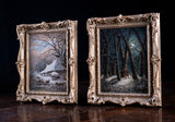 Pair Of Rural Scenes at Dusk & Evening, Dated 1838. Oil On Board. - Harrington Antiques