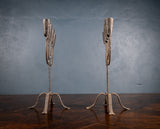 Pair Of Scandinavian Wrought Iron Candle Holders, c.1800 - Harrington Antiques