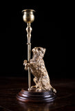 Pair Of Standing Terrier Dog Brass Candlesticks, c.1910 - Harrington Antiques