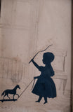 Silhouette of Child With Horse - Attributed to Augustin Edouart (1789-1861) - Harrington Antiques