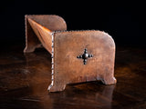 Studded Tan Leather Book Trough, c. 1880 - Harrington Antiques