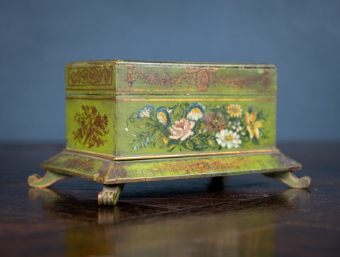 Victorian Hand Painted Wooden Jewellery Box - Harrington Antiques