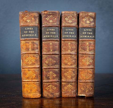 1750 Lives Of The Admirals By John Campbell. Four Volume Set. - Harrington Antiques