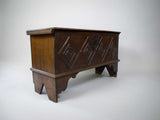 17th Century Style Oak Plank Coffer With Carved Lozenge Design - Harrington Antiques