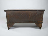 17th Century Style Oak Plank Coffer With Carved Lozenge Design - Harrington Antiques