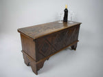17th Century Style Oak Plank Coffer With Carved Lozenge Design - Harrington Antiques