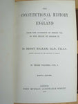 1867 The Constitutional History of England by Henry Hallam. Complete in 3 Volumes. (Eton School Prize Binding) - Harrington Antiques