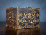 18th Century Black & Gold Lacquer Tea Caddy - Harrington Antiques