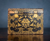 18th Century Black & Gold Lacquer Tea Caddy - Harrington Antiques