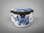 18th Century Delft Trefoil Hinged Lid Trinket Box - Adriaen Pynacker Design. - Harrington Antiques