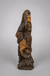 18th Century Italian Carved Wood Madonna Religious Icon / Figure - Harrington Antiques