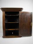 18th Century Oak Hanging Corner Cabinet With Fitted Interior & Key. - Harrington Antiques