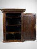 18th Century Oak Hanging Corner Cabinet With Fitted Interior & Key. - Harrington Antiques