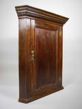 18th Century Oak Hanging Corner Cabinet With Fitted Interior & Key. - Harrington Antiques