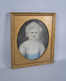 18th Century Pastel Of A Young Girl In Blue. - Harrington Antiques