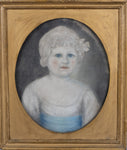 18th Century Pastel Of A Young Girl In Blue. - Harrington Antiques