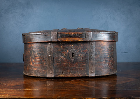 18th Century Swedish Bentwood Iron Bound Travel Box - Harrington Antiques