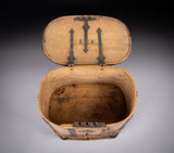18th Century Swedish Bentwood Pine & Iron Strong Box - Harrington Antiques