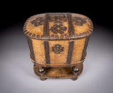 18th Century Swedish Bentwood Pine & Iron Strong Box - Harrington Antiques