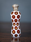 19th Century Bohemian Ruby & White Glass Silver Scent Bottle - Harrington Antiques