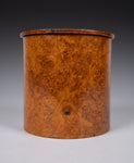 19th Century Burr Walnut Cylindrical Tea Caddy - Harrington Antiques