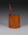 19th Century Burr Walnut Cylindrical Tea Caddy - Harrington Antiques