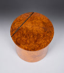 19th Century Burr Walnut Cylindrical Tea Caddy - Harrington Antiques