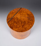 19th Century Burr Walnut Cylindrical Tea Caddy - Harrington Antiques