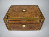 19th Century Burr Walnut Tunbridge Ware Box - Harrington Antiques