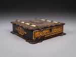 19th Century French Boulle Style Papier Mache Jewellery Box - Harrington Antiques