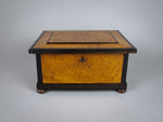 19th Century Large Maple Tea Caddy With Fitted Interior & Lock/Key. - Harrington Antiques