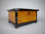 19th Century Large Maple Tea Caddy With Fitted Interior & Lock/Key. - Harrington Antiques
