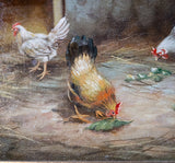 19th Century Oil on Canvas - Chickens & Roosters In Farmyard. Norwich School. - Harrington Antiques