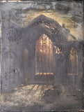 19th Century Oil On Canvas - Melrose Abbey In Moonlight - Harrington Antiques
