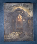 19th Century Oil On Canvas - Melrose Abbey In Moonlight - Harrington Antiques