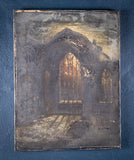 19th Century Oil On Canvas - Melrose Abbey In Moonlight - Harrington Antiques
