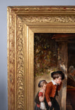 19th Century Oil On Canvas - Outside School - Harrington Antiques
