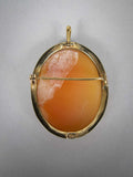 Vintage 18 Carat Gold Finely Carved Cameo Brooch / Pendant.