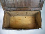 Antique 17th Century Three Panel Carved Oak Coffer / Blanket Box - Harrington Antiques
