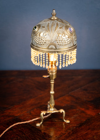 Art Nouveau Jewelled Brass Pullman's Carriage Lamp - Harrington Antiques