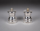 Asprey Silver Capstan Salt Mill and Pepper Mill by Hersey & Son. - Harrington Antiques