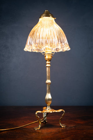 Brass Pullman's Carriage Lamp With Glass Shade, c.1910 - Harrington Antiques