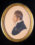 Early 19th Century Miniature Portrait Of A Gentleman. Watercolour. - Harrington Antiques