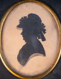 Early 19th Century Silhouette - Lady In Hat - Harrington Antiques
