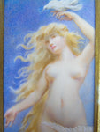 Early 20th Century Miniature Of Nude Female With Doves In Gilt Frame - Harrington Antiques