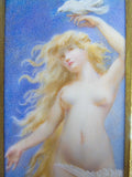 Early 20th Century Miniature Of Nude Female With Doves In Gilt Frame - Harrington Antiques