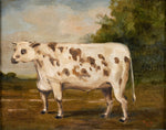 Early 20th Century Prize Bull In Landscape. Dated 1921. Oil On Board. - Harrington Antiques