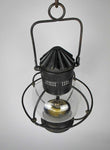 Early 20th Century Toleware Globular Hanging Oil Lamp With Brass Burner. - Harrington Antiques